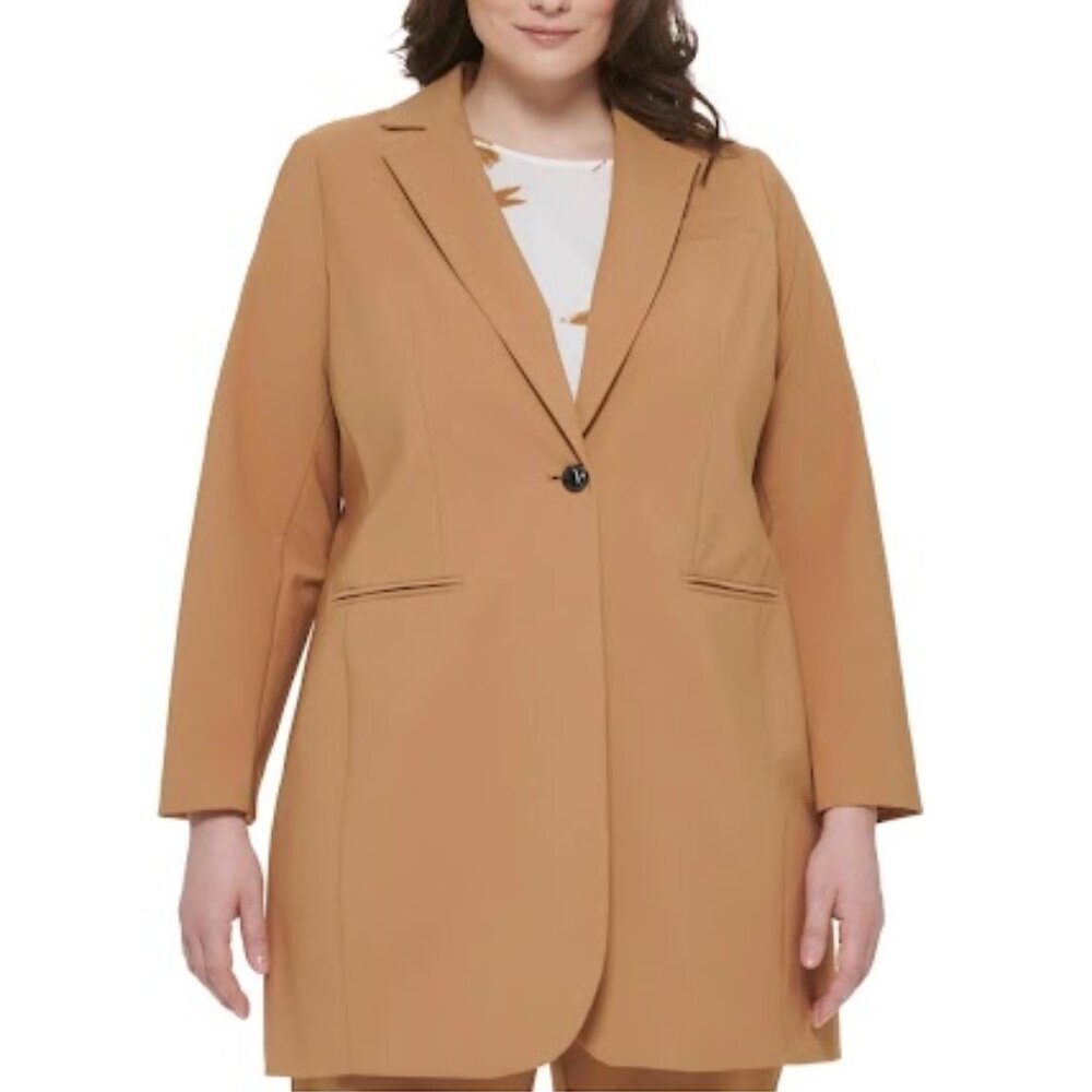 NWT Calvin Klein Longline Blazer, Tan, 16W